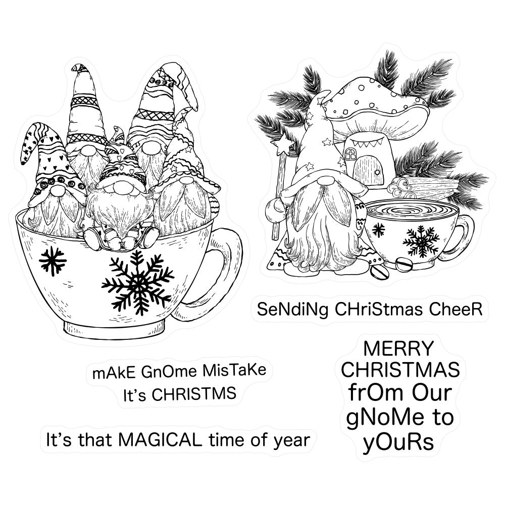 Christmas Gnome Mug Set Silicone