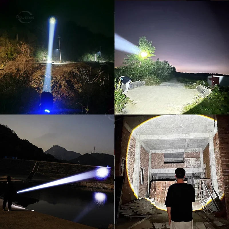 2024 1000000LM High Power Rechargeable LED Flashlight - Goshen Delightful Superstore