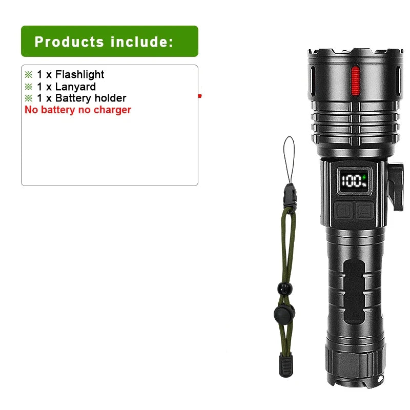 2024 1000000LM High Power Rechargeable LED Flashlight - Goshen Delightful Superstore
