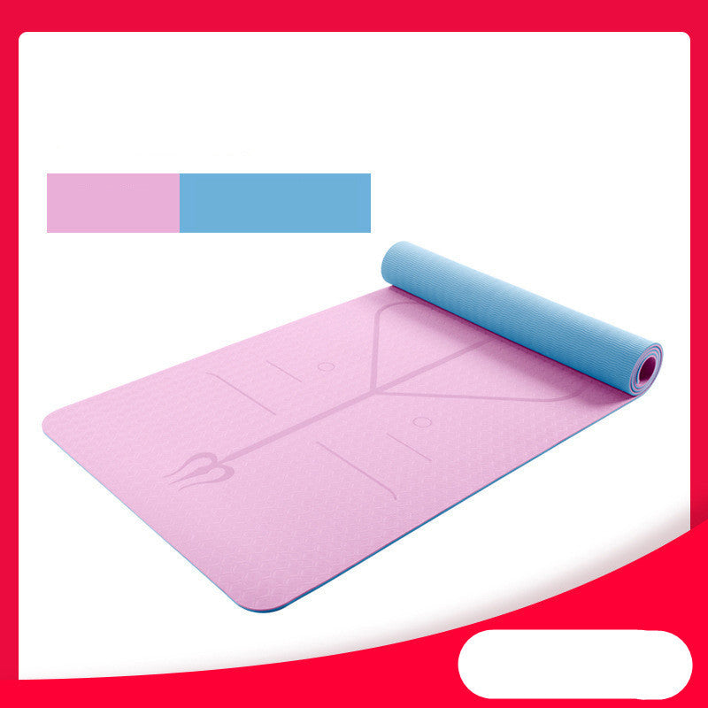 Yoga Mat Two-Color 6Mm Posture Line Yoga Mat Fitness Mat - Goshen Delightful Superstore